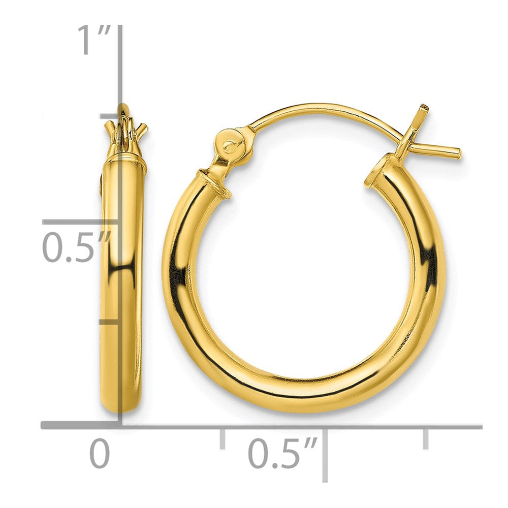 Sterling Silver Gold-Tone Polished 2.5x18mm Hoop Earrings