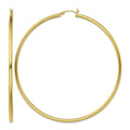 Sterling Silver Gold-Tone Polished 2.5x80mm Hoop Earrings