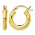 Sterling Silver Gold-Tone Polished 3x15mm Hoop Earrings