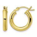Sterling Silver Gold-Tone Polished 3x16mm Hoop Earrings