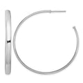 Sterling Silver Rhodium-plated Polished 3.8mm Post Hoops