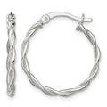 Sterling Silver Polished Braided 22mm Hoop Earrings