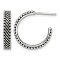 Sterling Silver Antiqued Hoop Post Earrings