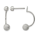 Sterling Silver Polished Laser-cut Bead Jackets w/Button Earrings