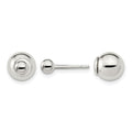Sterling Silver Polished 4mm/8mm Ball Front Back Post Earrings