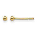 Sterling Silver Gold-Tone Polished 2mm Ball Post Earrings