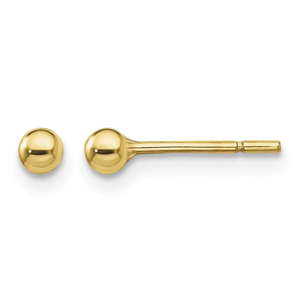 Sterling Silver Gold-Tone Polished 3mm Ball Post Earrings