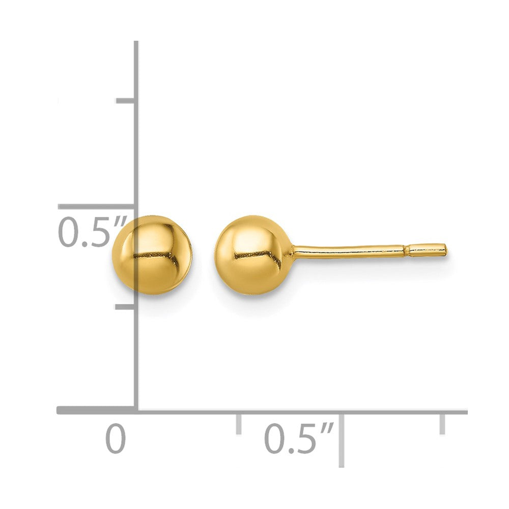 Sterling Silver Gold-Tone Polished 5mm Ball Post Earrings