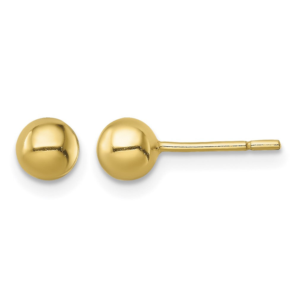 Sterling Silver Gold-Tone Polished 5mm Ball Post Earrings