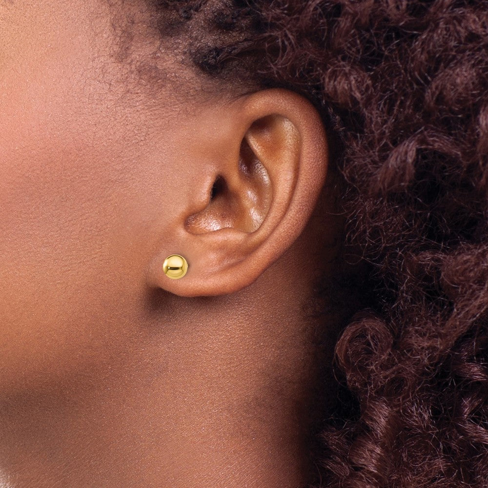 Sterling Silver Gold-Tone Polished 6mm Ball Post Earrings