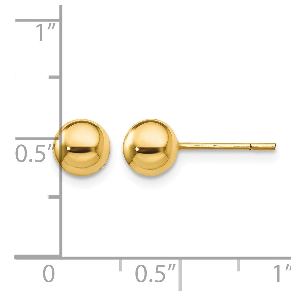 Sterling Silver Gold-Tone Polished 6mm Ball Post Earrings