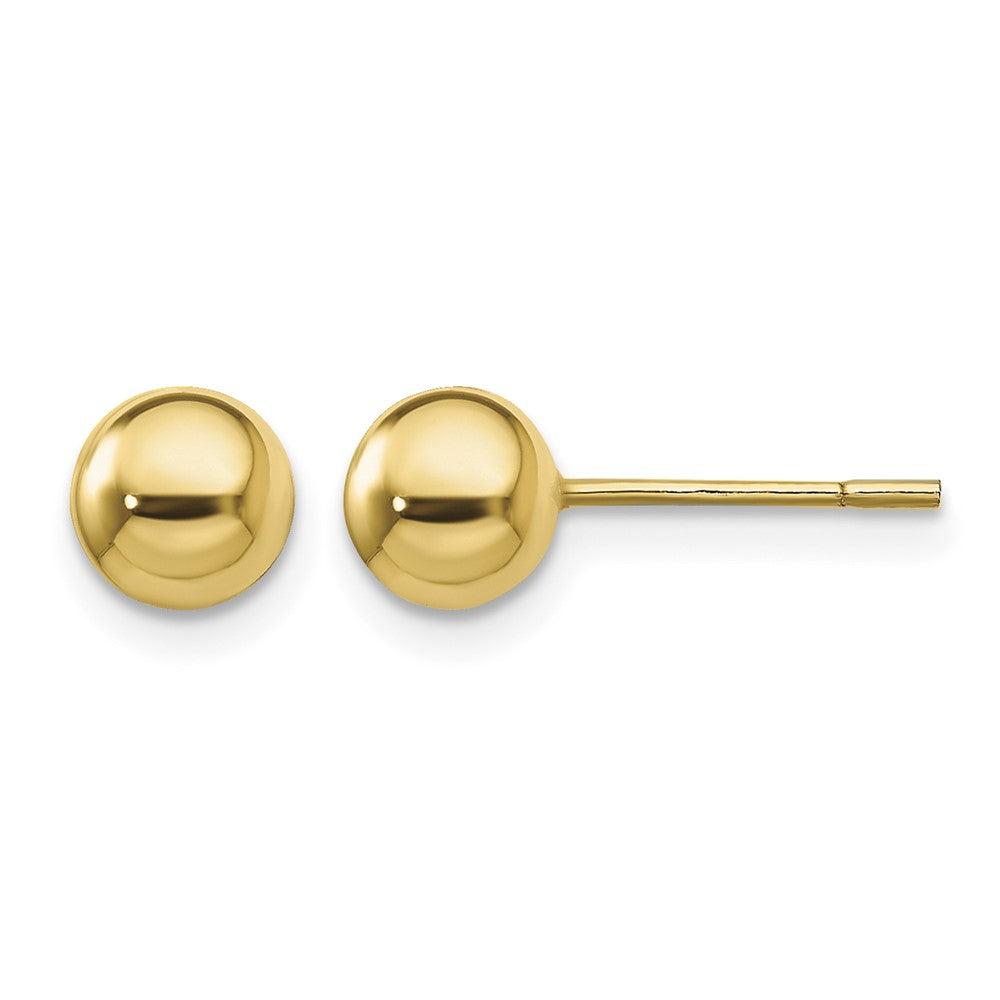 Sterling Silver Gold-Tone Polished 6mm Ball Post Earrings