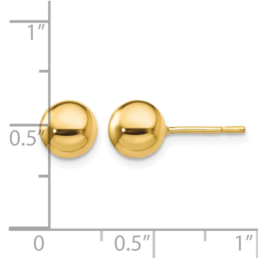 Sterling Silver Gold-Tone Polished 7mm Ball Post Earrings