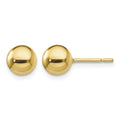 Sterling Silver Gold-Tone Polished 7mm Ball Post Earrings