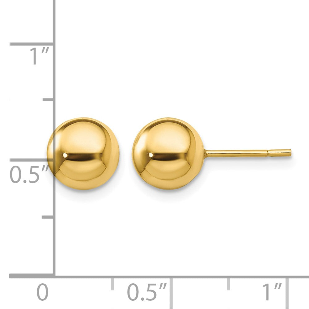 Sterling Silver Gold-Tone Polished 8mm Ball Post Earrings
