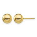 Sterling Silver Gold-Tone Polished 8mm Ball Post Earrings