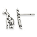 Sterling Silver Antiqued Giraffe Post Earrings