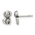 Sterling Silver Antiqued Dog Post Earrings