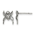 Sterling Silver Antiqued CZ Spider Post Earrings