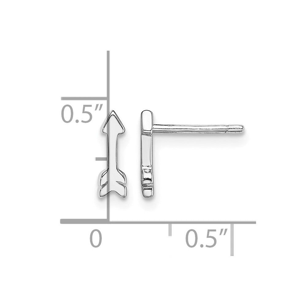 Sterling Silver Rhodium-plated Arrow Post Earrings
