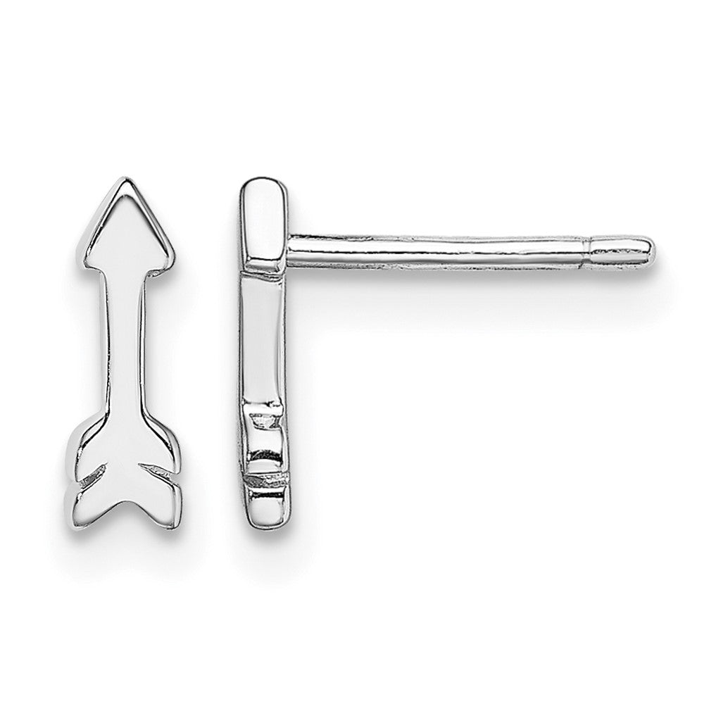 Sterling Silver Rhodium-plated Arrow Post Earrings