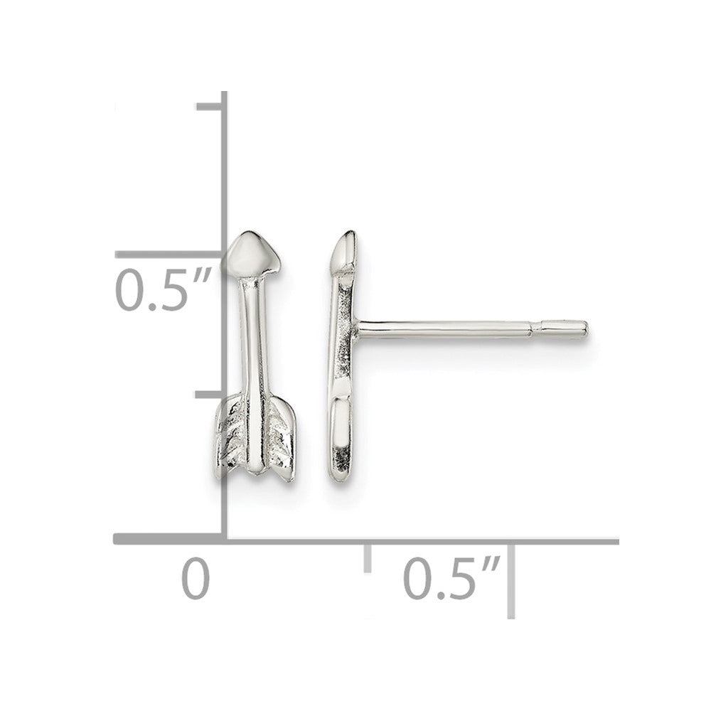 Sterling Silver Polished Arrow Post Earrings