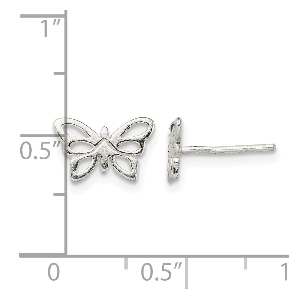 Sterling Silver Polished Butterfly Post Earrings