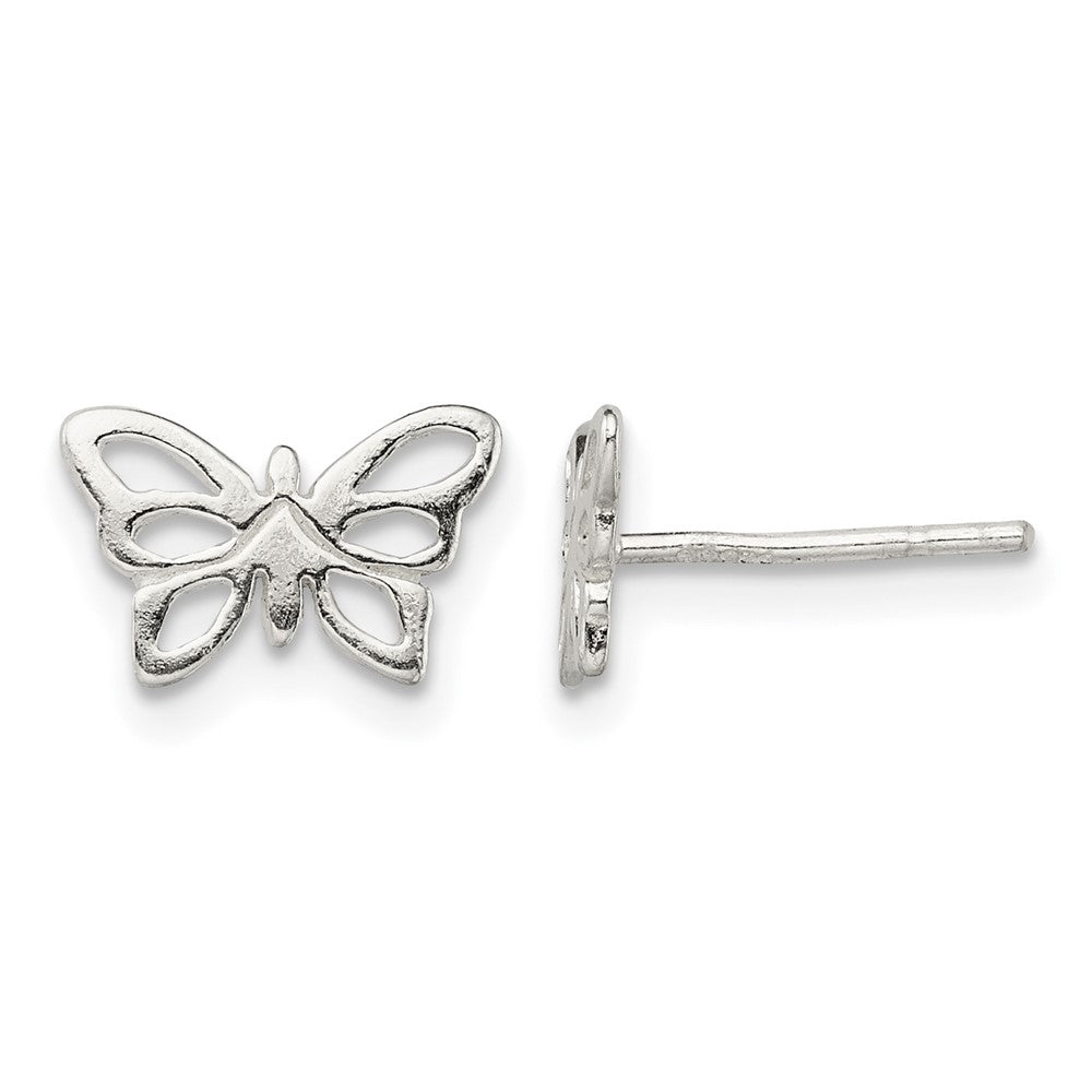 Sterling Silver Polished Butterfly Post Earrings