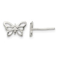Sterling Silver Polished Butterfly Post Earrings