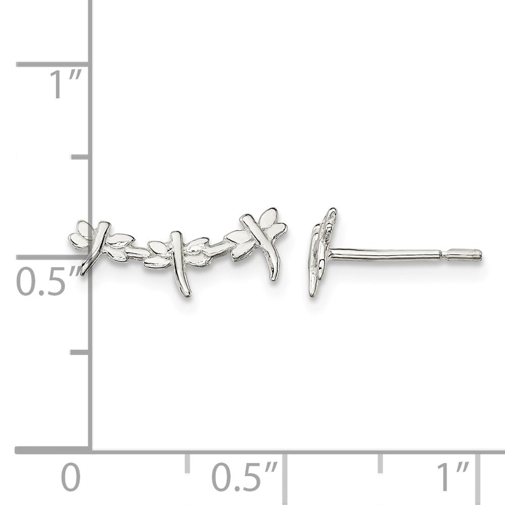Sterling Silver Polished Dragonfly Post Earrings