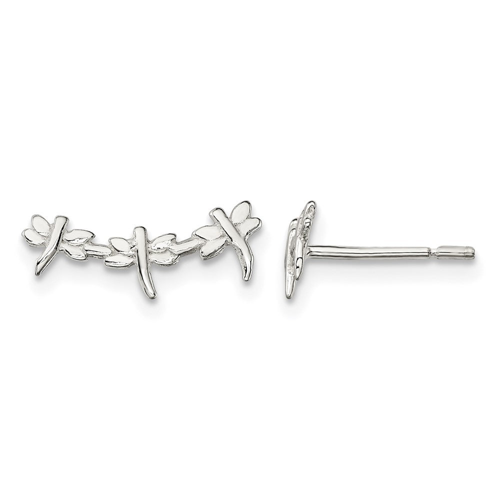 Sterling Silver Polished Dragonfly Post Earrings