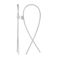 Sterling Silver Rhodium-plated Polished CZ Threader Earrings