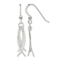 Sterling Silver Polished & Curved Design Dangle Earrings