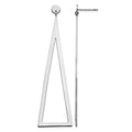 Sterling Silver Rhodium-plated Polished Triangle Post Dangle Earrings