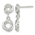 Sterling Silver Rhodium-plated Knot Polished Dangle Earrings