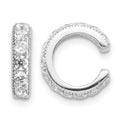 Sterling Silver Rhodium-plated Polished CZ Pair of Cuff Earrings