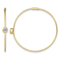 Sterling Silver Gold-tone Polished CZ Bezel Endless Round Hoop Earrings