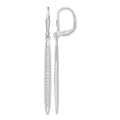 Sterling Silver Rhodium-plated Polished CZ Bar Leverback Dangle Earrings