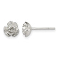 Sterling Silver Polished Rose Post Earrings