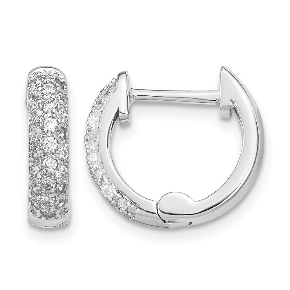 Sterling Silver RH 7-8mm Wte/Blk FWC Pearl CZ Changeable Earring