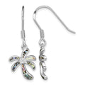 Sterling Silver Rhodium-plated Abalone Palm Tree Earrings