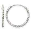 Sterling Silver Diamond Cut 1.5x18mm Endless Hoop Earrings