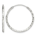 Sterling Silver Diamond Cut 1.5x24mm Endless Hoop Earrings