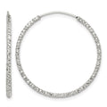 Sterling Silver Diamond Cut 1.5x28mm Endless Hoop Earrings