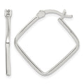 Sterling Silver Polished Square Hoop Earrings