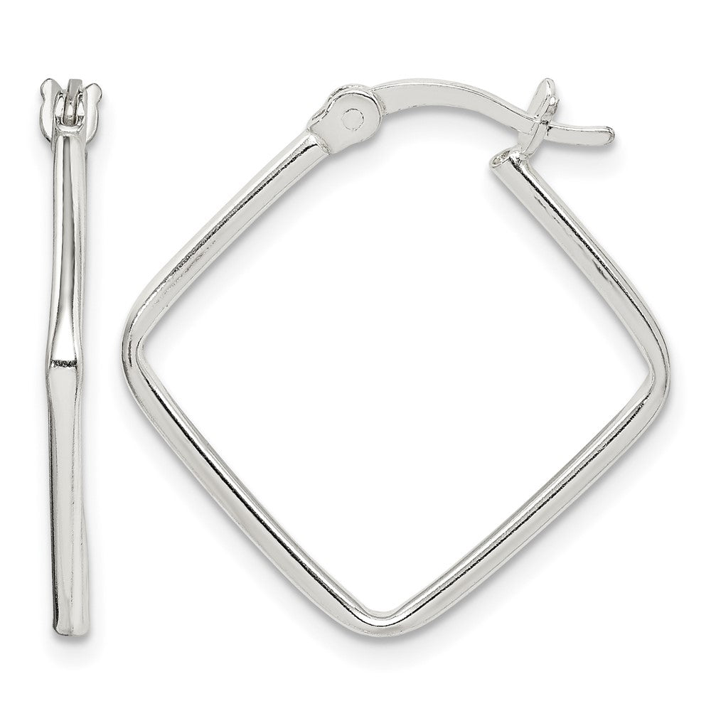 Sterling Silver Polished Square Hoop Earrings