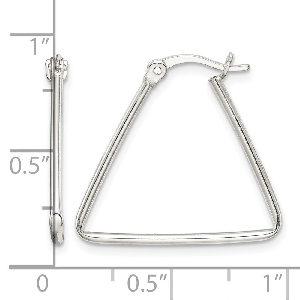 Sterling Silver Polished Triangle Hoop Earrings