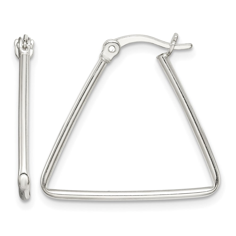 Sterling Silver Polished Triangle Hoop Earrings