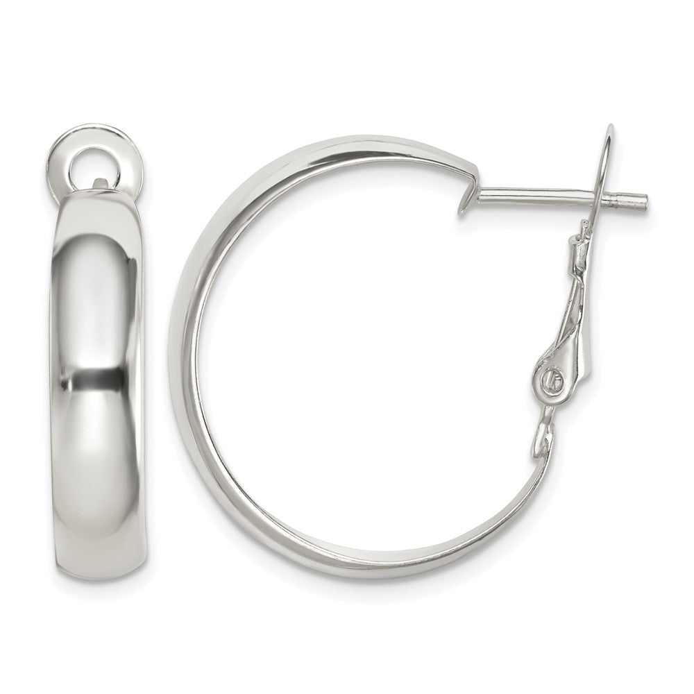 Sterling Silver Polished 6mm Omega Back Hoop Earrings