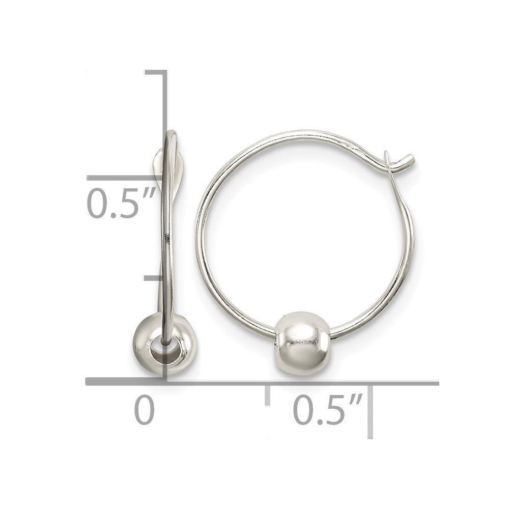 Sterling Silver Beaded Endless Hoop Earrings